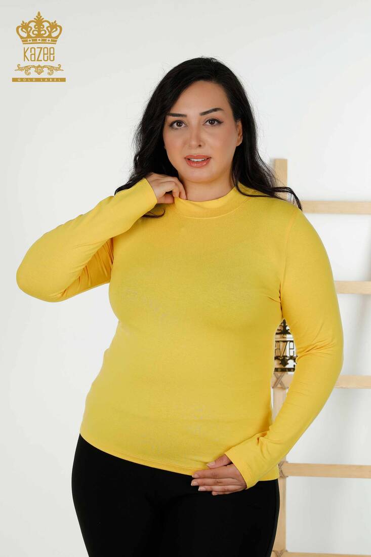 Women's Blouse Long Sleeve Yellow - 79258 | KAZEE