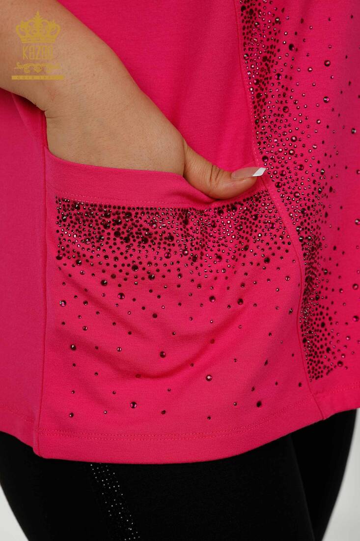 Women's Blouse Pocket Detailed Fuchsia - 79293 | KAZEE