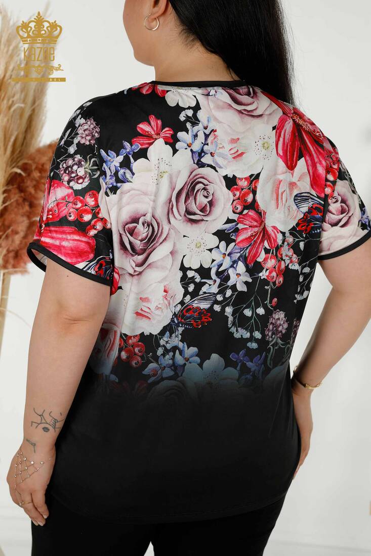 Women's Blouse Rose Pattern Pattern - 79202 | KAZEE