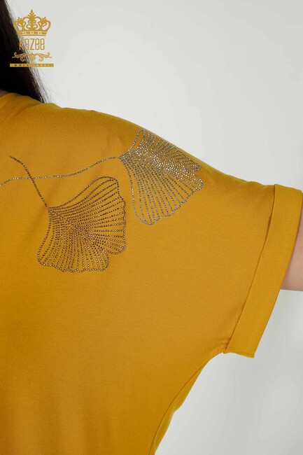 Women's Blouse Short Sleeve Saffron - 79318 | KAZEE - Thumbnail