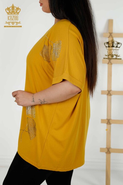 Women's Blouse Short Sleeve Saffron - 79318 | KAZEE - Thumbnail