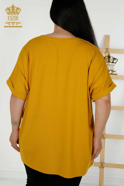 Women's Blouse Short Sleeve Saffron - 79318 | KAZEE - Thumbnail