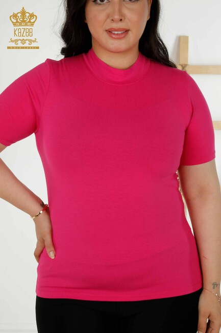 Women's Blouse Short Sleeve Fuchsia - 79264 | KAZEE - Thumbnail