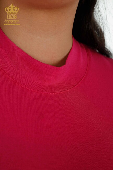 Women's Blouse Short Sleeve Fuchsia - 79264 | KAZEE - Thumbnail