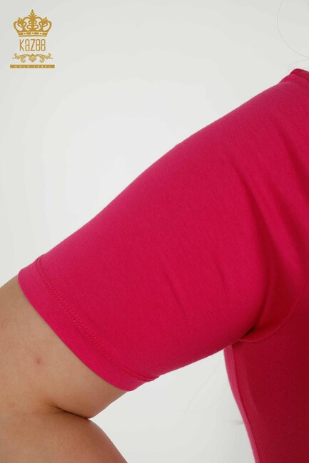 Women's Blouse Short Sleeve Fuchsia - 79264 | KAZEE - Thumbnail