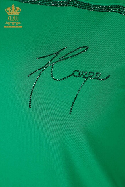 Women's Blouse Stone Embroidered Green - 78857 | KAZEE - Thumbnail