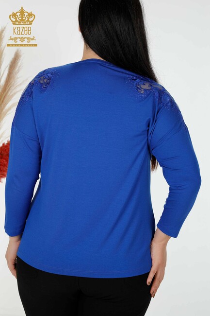 Women's Blouse Stone Embroidered Saks - 78911 | KAZEE - Thumbnail