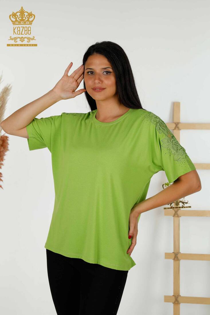 Women's Blouse Tulle Detailed Green - 79390 | KAZEE