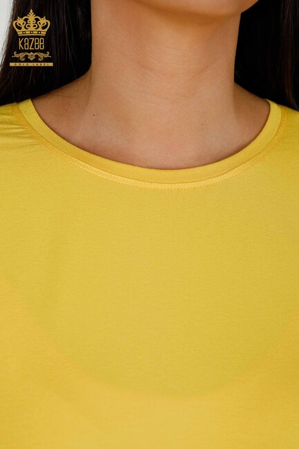 Women's Blouse Tulle Detailed Yellow - 79390 | KAZEE - Thumbnail