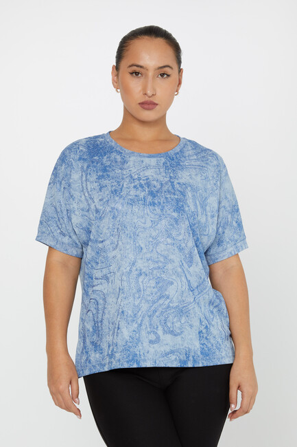 Women's Blouse Stone Detail Blue - 79990 | KAZEE - Thumbnail