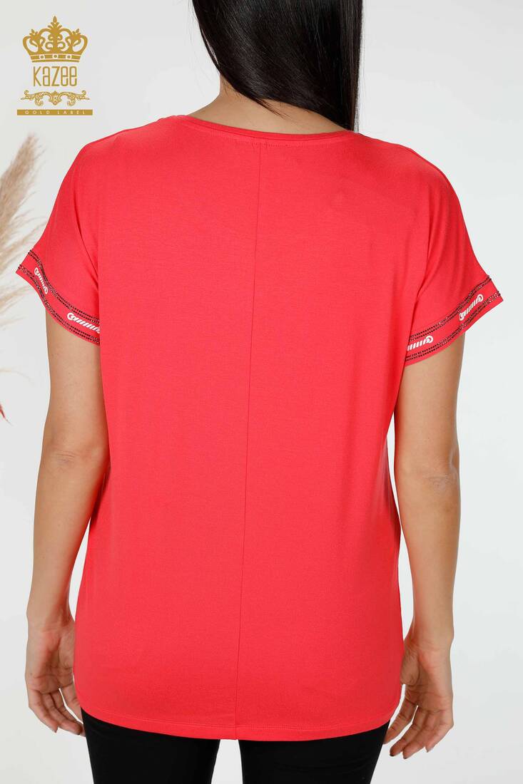 Women's Blouse Written Coral - 78919 | KAZEE