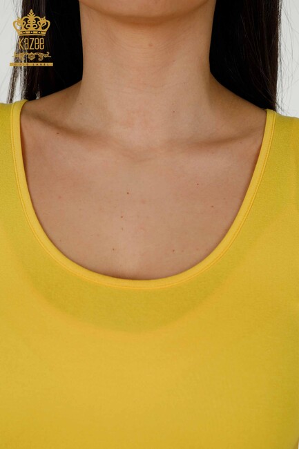 Women's Blouse Zero Sleeve Yellow - 79262 | KAZEE - Thumbnail