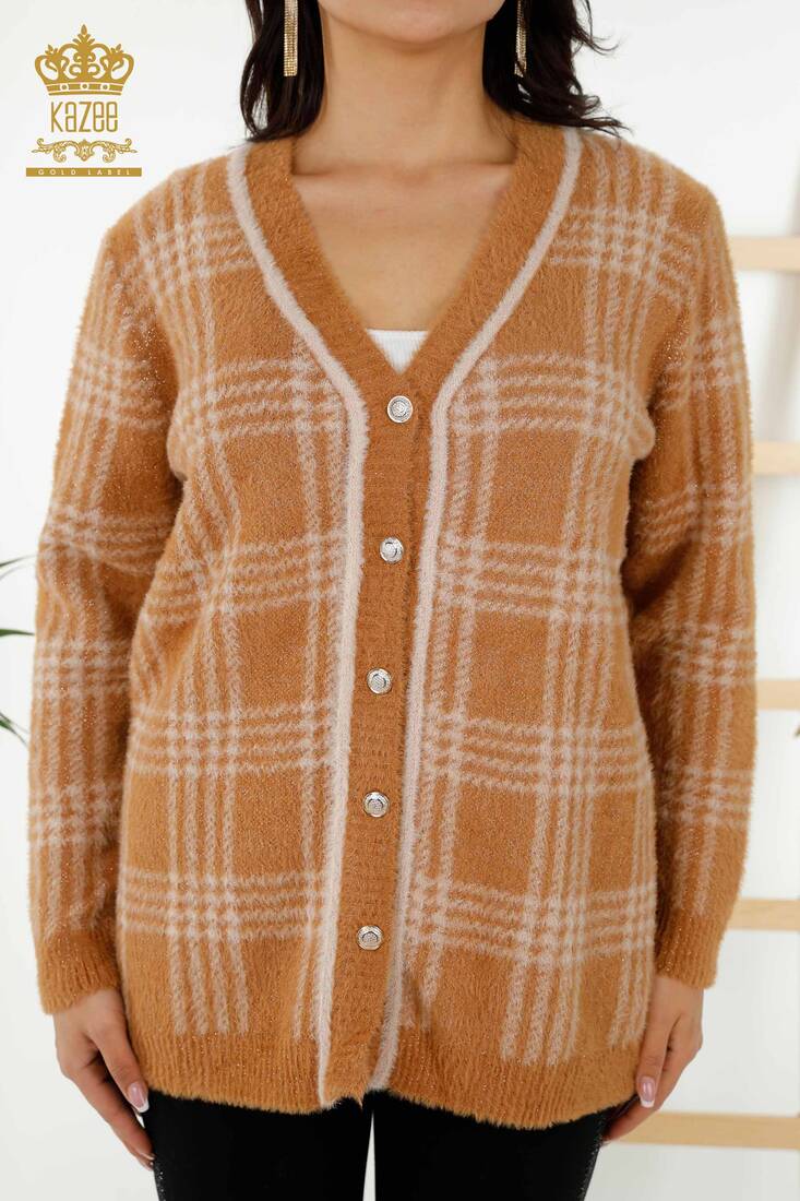 Women's Cardigan Buttoned Beige - 30177 | KAZEE