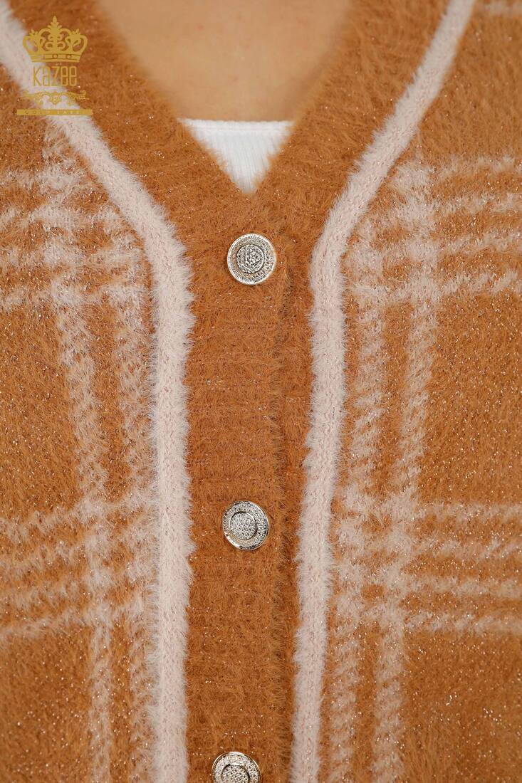 Women's Cardigan Buttoned Beige - 30177 | KAZEE