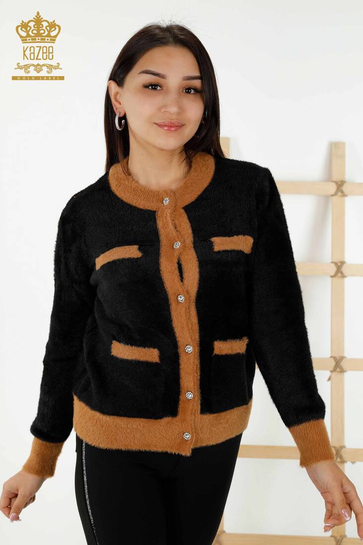 Women's Cardigan Buttoned Black - 30094 | KAZEE