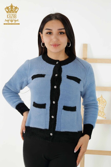 Women's Cardigan Buttoned Blue - 30094 | KAZEE - Thumbnail