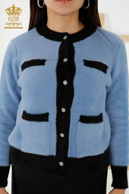 Women's Cardigan Buttoned Blue - 30094 | KAZEE - Thumbnail