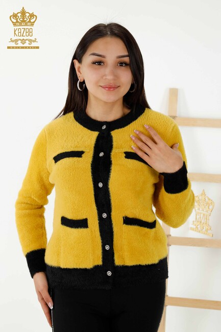 Women's Cardigan Buttoned Yellow - 30094 | KAZEE - Thumbnail