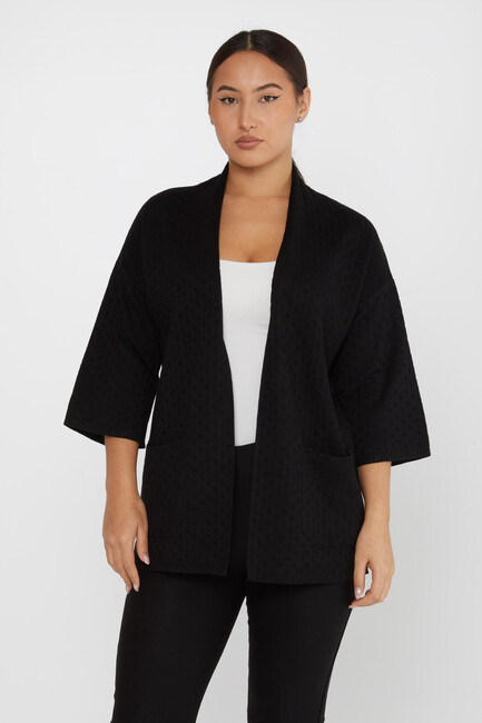 Women's Cardigan Pocket Black - 30056 | KAZEE - Thumbnail