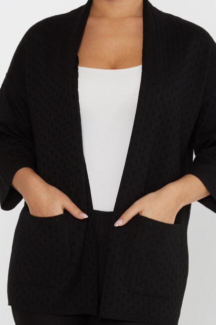 Women's Cardigan Pocket Black - 30056 | KAZEE - Thumbnail