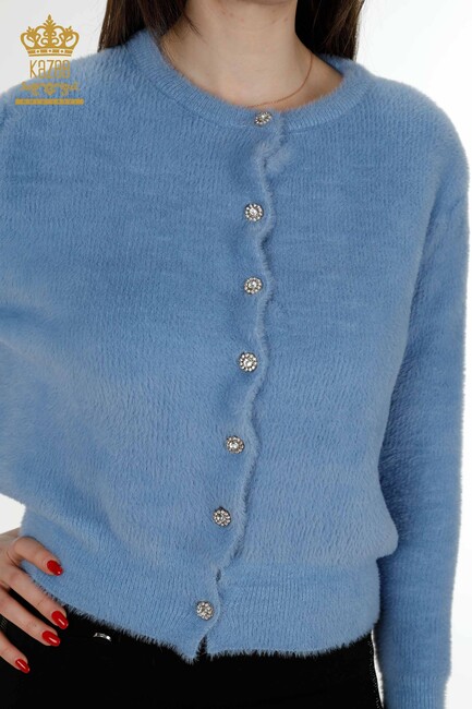 Women's Cardigan Stone Detailed Blue - 19099 | KAZEE - Thumbnail