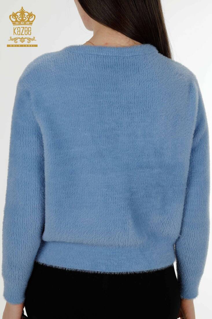 Women's Cardigan Stone Detailed Blue - 19099 | KAZEE