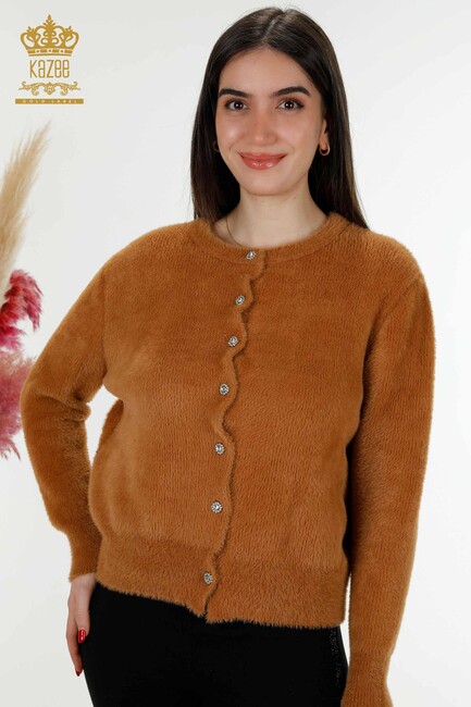 Women's Cardigan Stone Detailed Brown - 19099 | KAZEE - Thumbnail