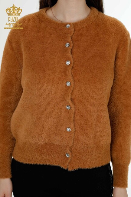 Women's Cardigan Stone Detailed Brown - 19099 | KAZEE - Thumbnail