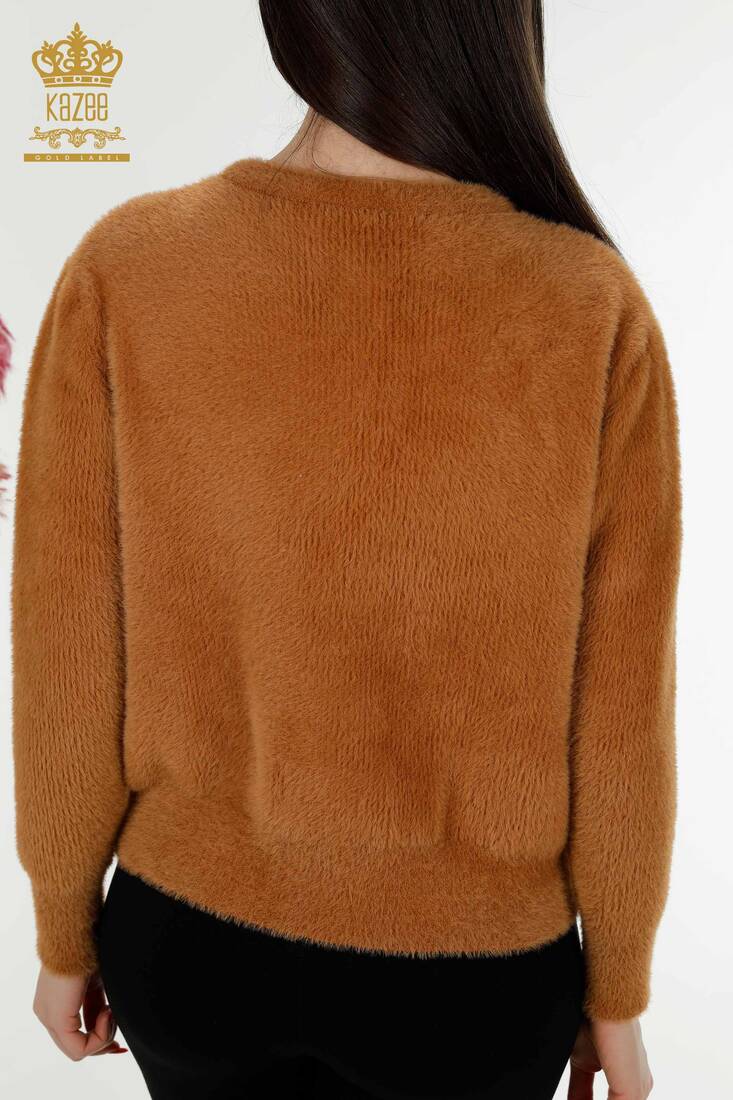 Women's Cardigan Stone Detailed Brown - 19099 | KAZEE