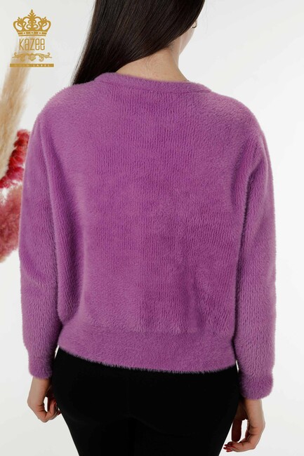 Women's Cardigan Stone Detailed Dark Lilac - 19099 | KAZEE - Thumbnail