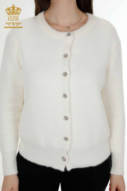 Women's Cardigan Stone Detailed Ecru - 19099 | KAZEE - Thumbnail