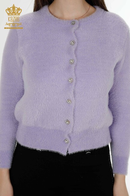 Women's Cardigan Stone Detailed Lilac - 19099 | KAZEE - Thumbnail