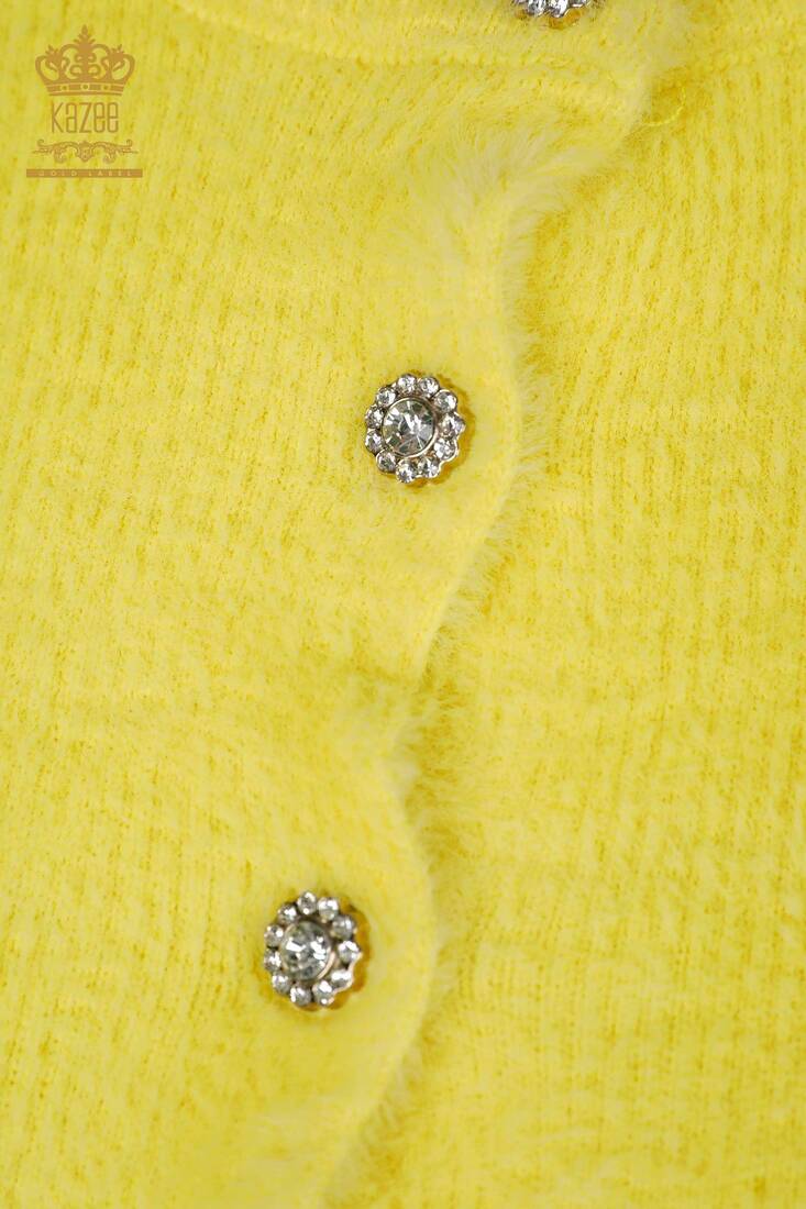 Women's Cardigan Stone Detailed Yellow - 19099 | KAZEE