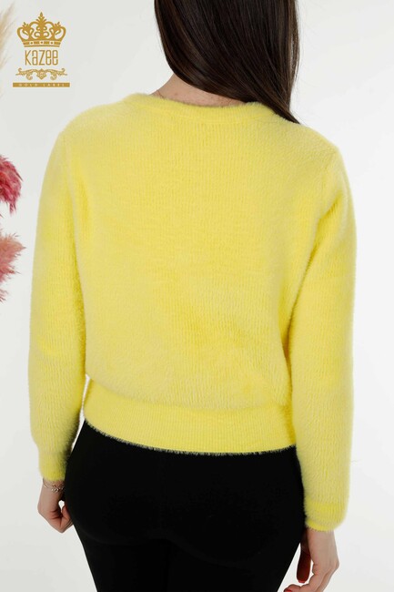 Women's Cardigan Stone Detailed Yellow - 19099 | KAZEE - Thumbnail