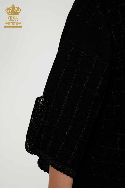 Women's Cardigan Stone Embroidered Black - 30057 | KAZEE - Thumbnail