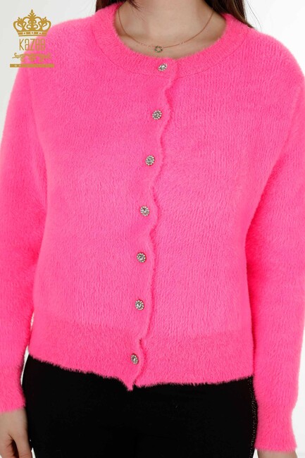 Women's Cardigan Stone Detailed Fuchsia - 19099 | KAZEE - Thumbnail