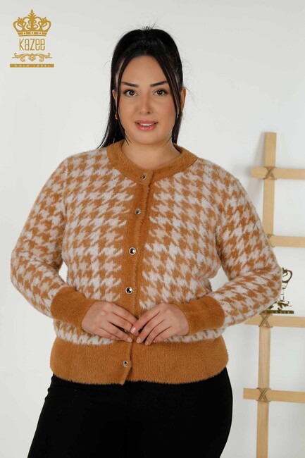 Women's Cardigan Two-tone Dark Beige - 30128 | KAZEE - Thumbnail