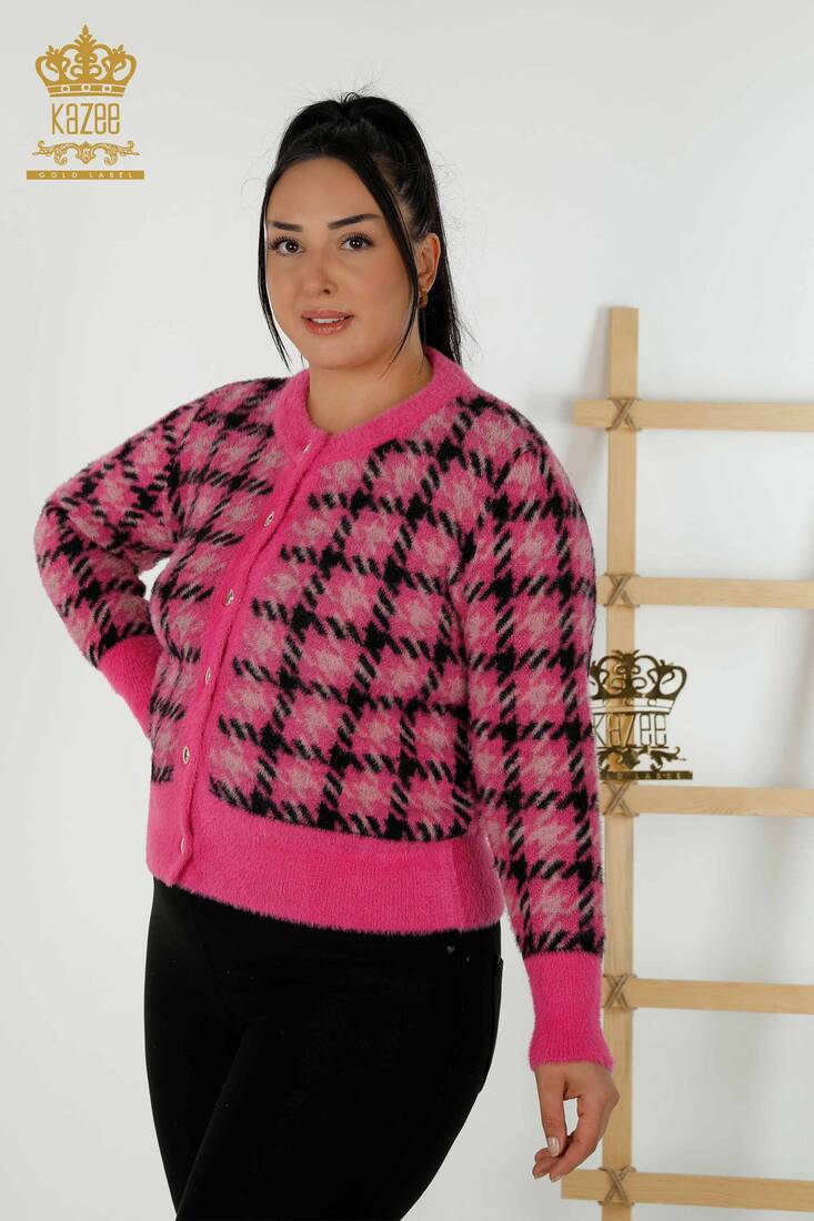 Women's Cardigan Two-tone Fuchsia - 30128 | KAZEE