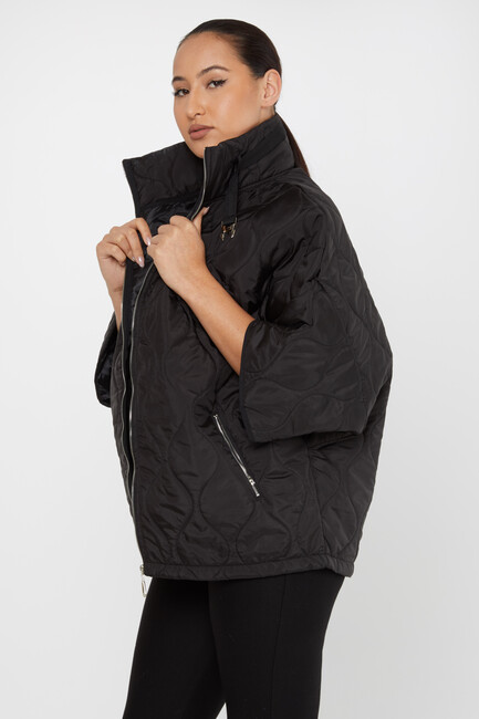 Women's Coat Clip Detail Black - 17610 | KAZEE - Thumbnail