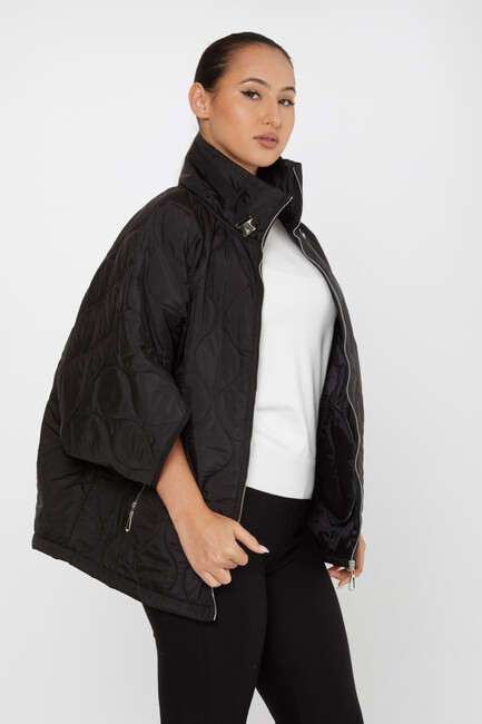 Women's Coat Clip Detail Black - 17610 | KAZEE - Thumbnail