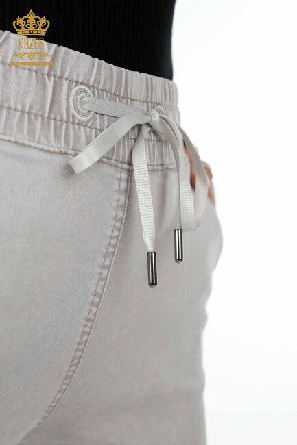 Women's Jeans With Tie Tie Light Gray - 3540 | KAZEE - Thumbnail