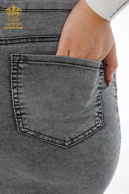 Women's Denim Skirt Pocket Anthracite - 4185 | KAZEE - Thumbnail