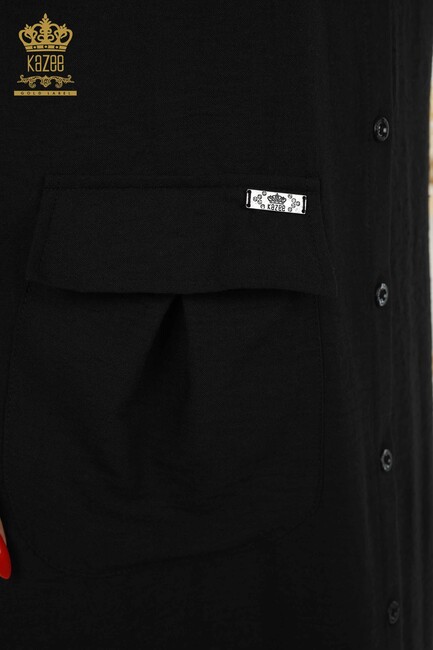 Women's Dress Pocket Detailed Black - 20383 | KAZEE - Thumbnail