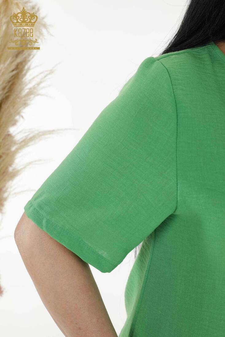 Women's Dress Pocket Detailed Green - 20383 | KAZEE