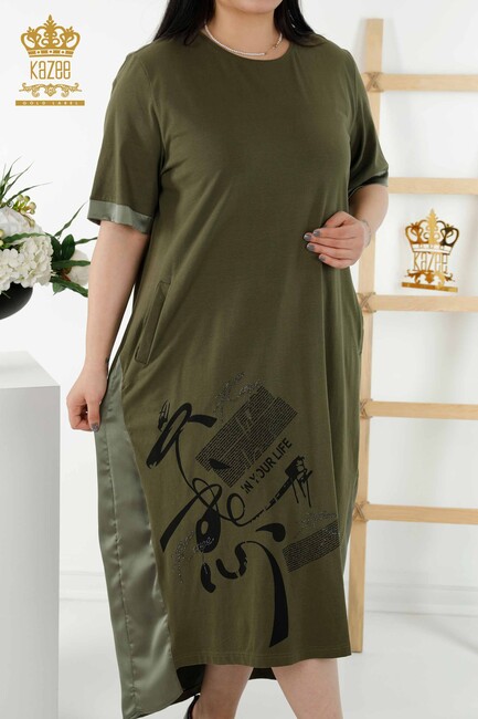 Women's Dress Pocket Detailed Khaki - 20366 | KAZEE - Thumbnail