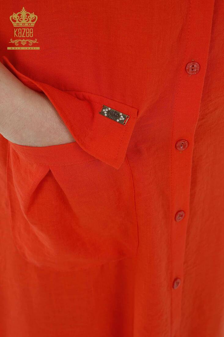 Women's Dress Pocket Detailed Orange - 20383 | KAZEE