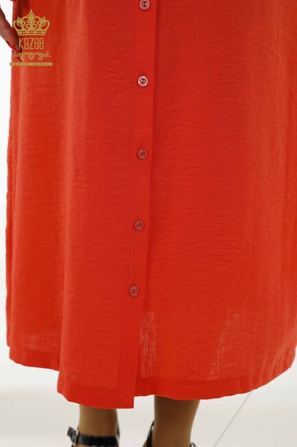 Women's Dress Pocket Detailed Orange - 20383 | KAZEE - Thumbnail