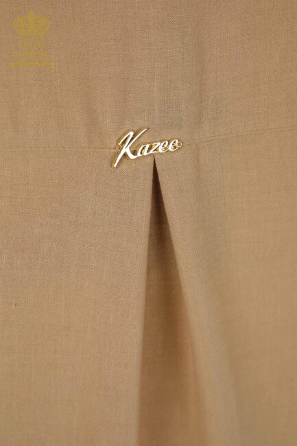 Women's Dress Slit Detailed Beige - 20385 | KAZEE - Thumbnail