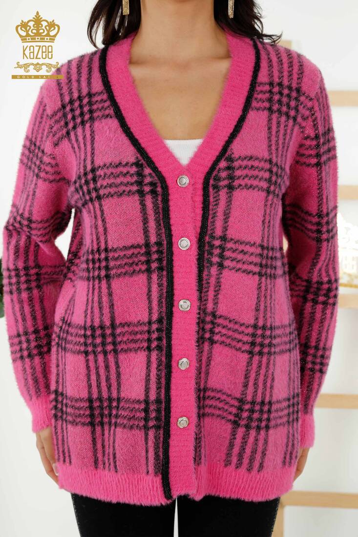 Women's Cardigan Buttoned Fuchsia - 30177 | KAZEE