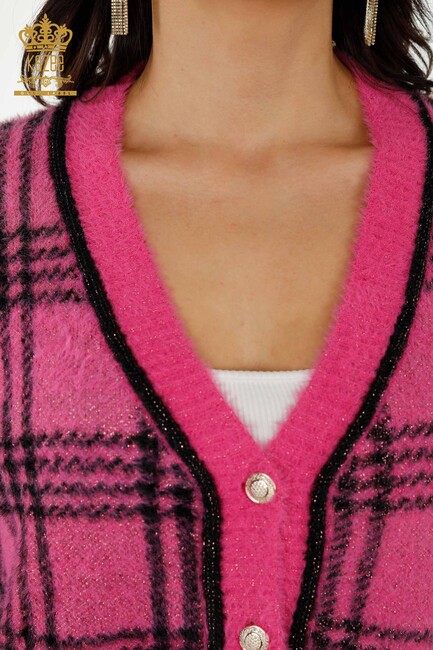 Women's Cardigan Buttoned Fuchsia - 30177 | KAZEE - Thumbnail